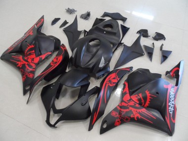 Matt Schwarz mit rotem Totenkopf CBR 600 RR 09-12 Verkleidungen